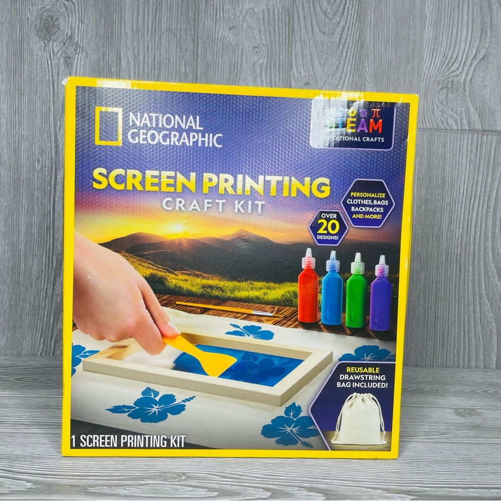 2x National Geographic Screen Printing Craft Kit diy kids crafting kit w/ bags